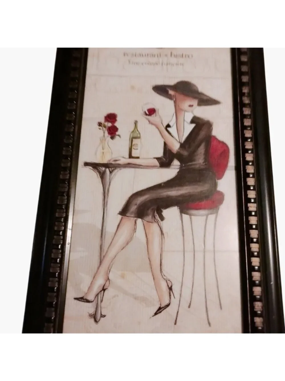 French Cafe Scene Framed Wall Art Print Bistro Choco Praline Chocolatier lot 2